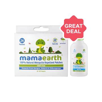 Mamaearth Natural Mosquito Repellent Patch + Fabric Roll on Mosquito Repellent Combo